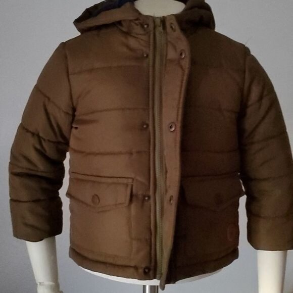 24 Months Winter Jacket Coat Parka PUFFER Snow BOYS Kids Youth BROWN HOOD HOODED - Picture 8 of 12